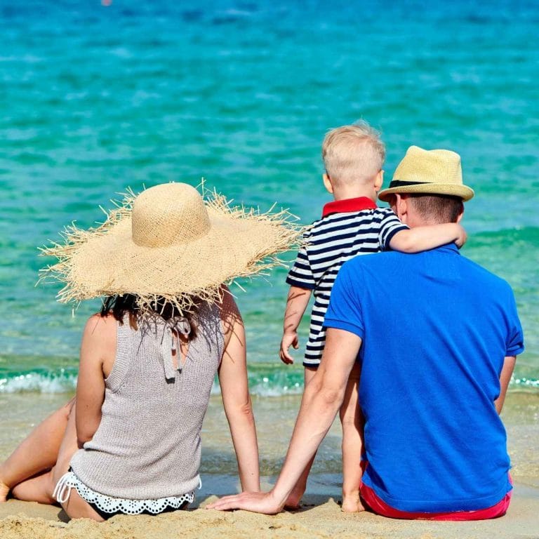 Family enjoying a curated luxury holiday in Greece