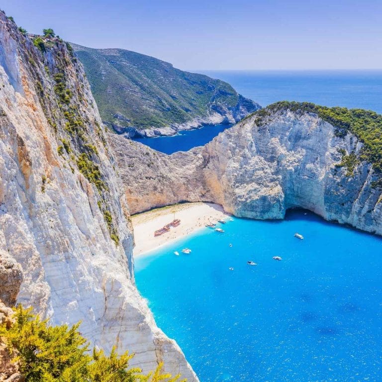 Crystal-clear sea and natural landscapes in Greece