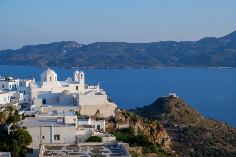 overview of church Panagia Korfiatissa in Milos