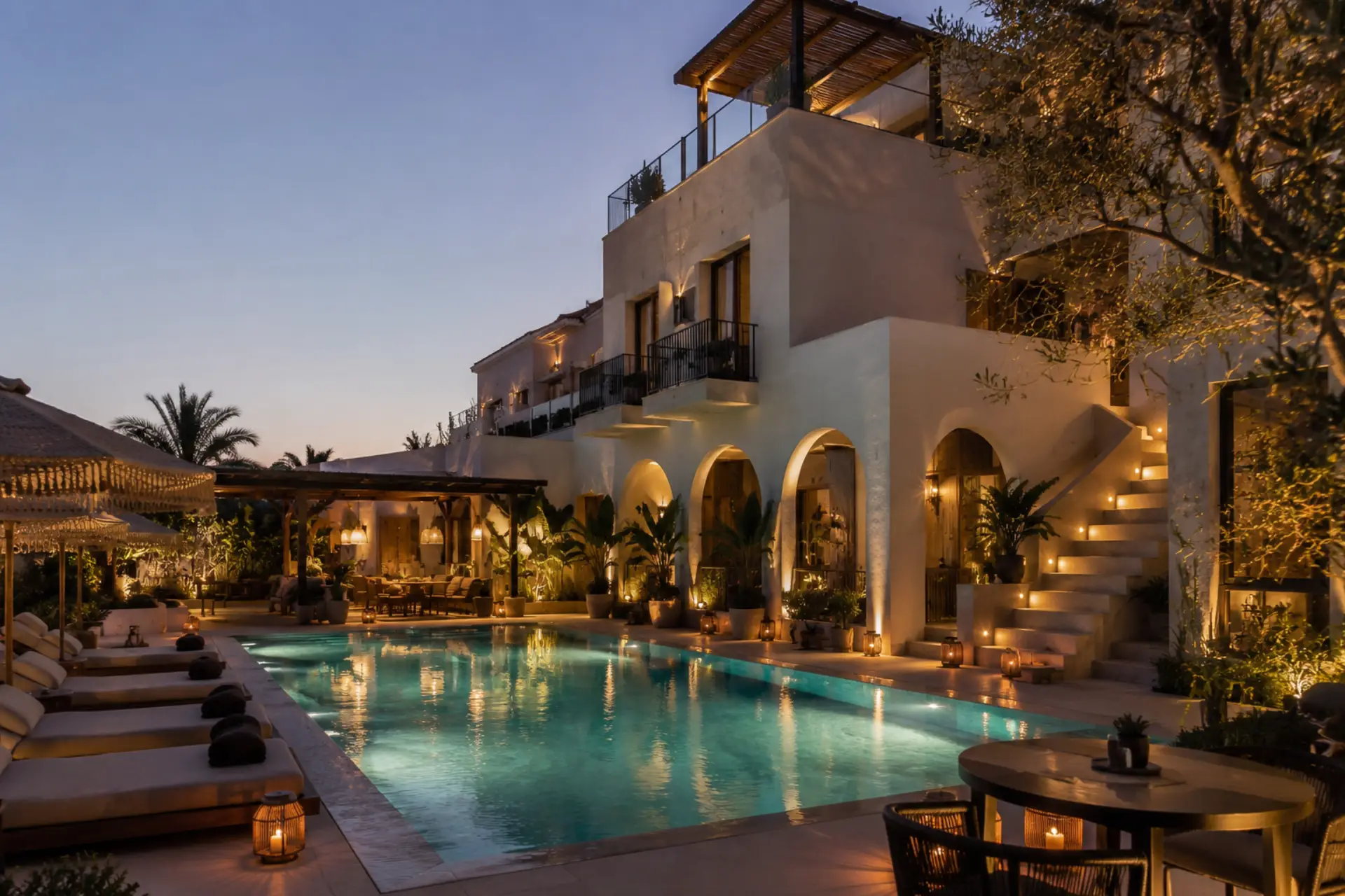 How Plous Designs a Journey Through Greece 3 an imaage of a boutique hotel with a swimming pool
