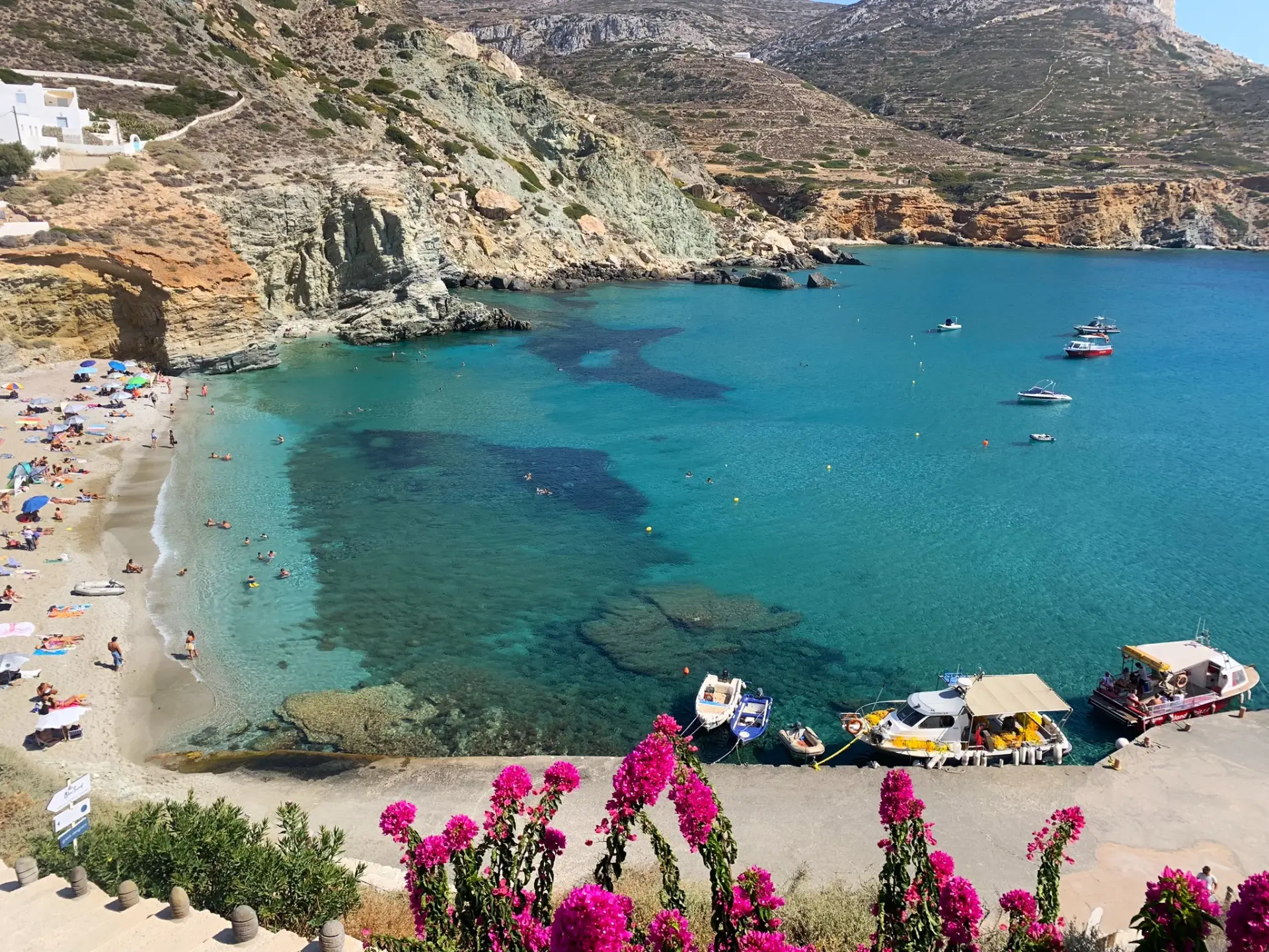 overview of agali beach folegandros