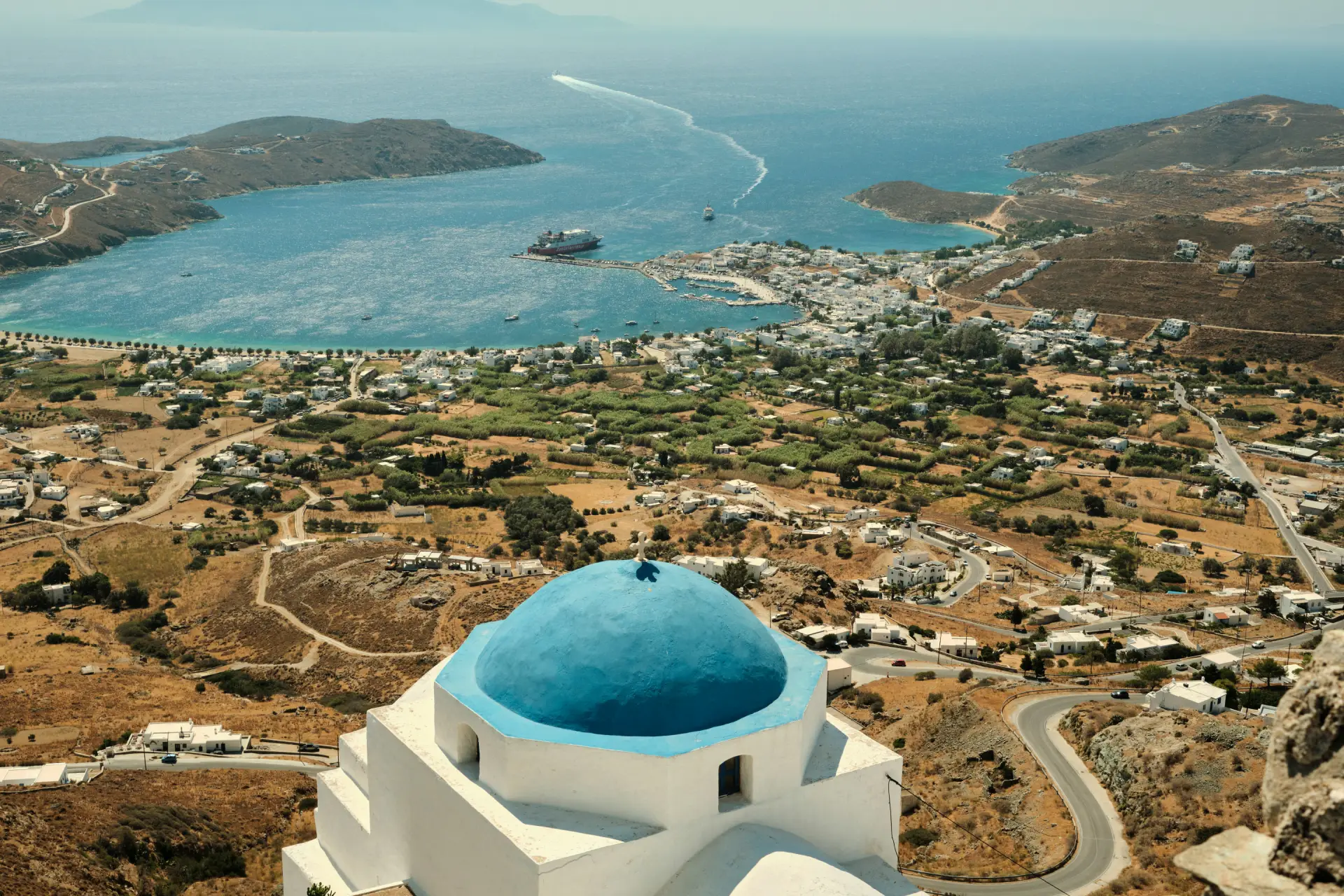 view of serifos from st Ioannis church